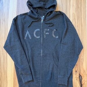 Angel City FC Zip-Up Hoodie – XL – Dark Heather Grey – ACFC Logo